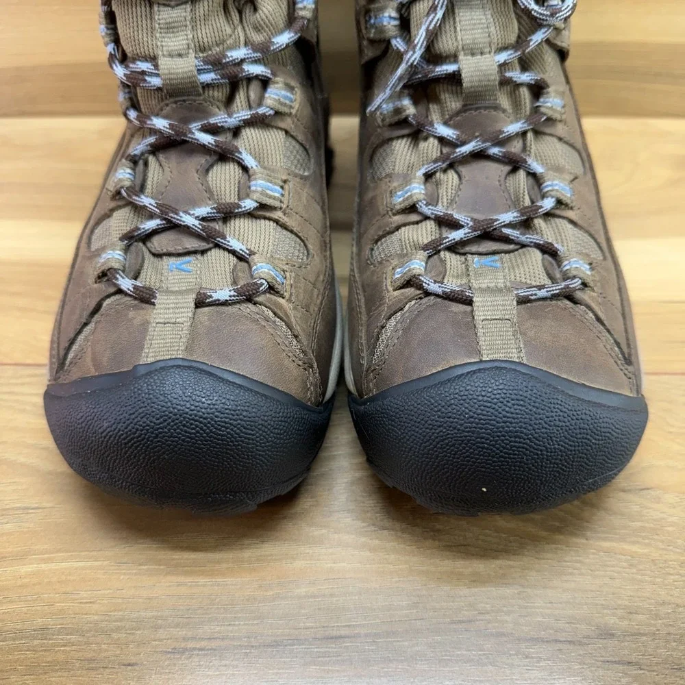 KEEN Targhee II Dry Mid Boots Womens 10 Brown Leather Waterproof Hiking Outdoor
